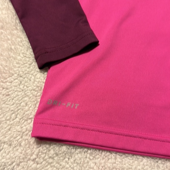 Nike Swim Flash Colorblocked Hydroguard Rash Guard Swimsuit Top Pink - Picture 6 of 11